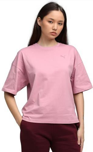 PUMA HER T-shirt - Oversized - Zwart - 75% Katoen, 25% Gerecycled Katoen