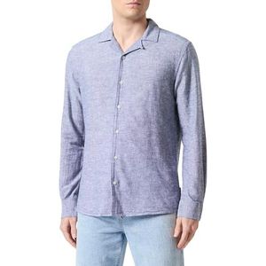 Onscaiden Reg LS Linen Resort Shirt, jurk, blauwtinten, M