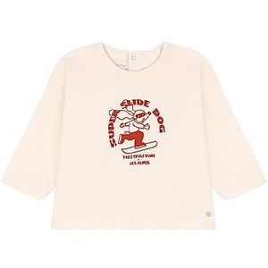 Petit Bateau A08G7 T-shirt met lange mouwen, wit lawine/rood Harissa, 36 maanden baby-kinderen, Wit Avalanche/Rood Harissa, 3 Jaren
