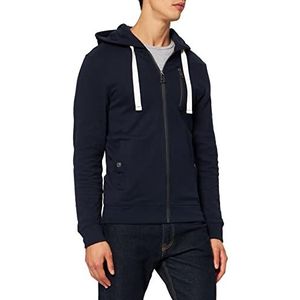 TOM TAILOR Uomini Sweatshirt met capuchon en trekkoord 1029072, 10668 - Sky Captain Blue, XXS