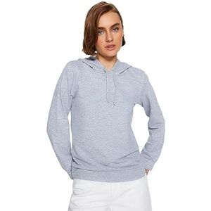 Trendyol 100% katoen Sweatshirt - Grijs - Regular M Grey, Grijs, M