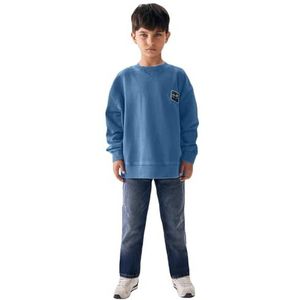 LTB Jeans Sweatshirts voor jongens Tayege Regular Casual pullover lange mouwen met ronde hals om over te trekken, 100% katoen in blauw - maat 116 cm, Riviera 11170, 116 cm