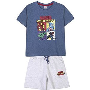 CERDÁ LIFE'S LITTLE MOMENTS Kinderset Superhelden voor jongens (shorts + T-shirts), kinderkleding 100% katoen Marvel kostuums voor kinderen, donkerblauw, normaal, donkerblauw, Eén maat