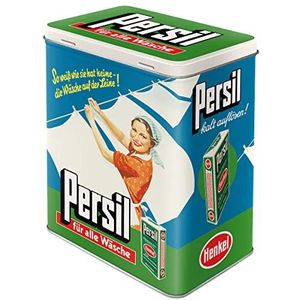 Nostalgic-Art Retro voorraadblik L, Persil – Geschenkidee voor nostalgiefans, Groot blik voor waspoeder, Vintage design, 3 l, Meerkleurig