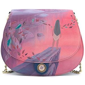 Loungefly Disney Pocahontas Kleuren van de Wind Crossbody Tas Portemonnee, roze, Small