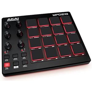 AKAI Professional MPD218 - MIDI padcontroller/drumpadmachine/beatmaker met 16 pads, toewijsbare bedieningselementen, inclusief productiesoftware