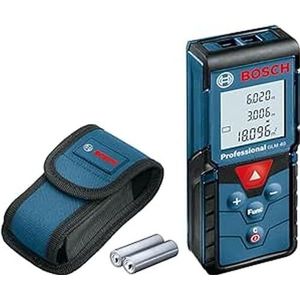 Bosch Professional Laserafstandsmeter GLM 40 (met geheugenfunctie, meetbereik: 0,15–40 m, 2x2 x 1,5 V batterijen, opbergtas)