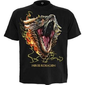 HBO - Hod 2 - Drogon - Voorzijde Print T-Shirt Zwart - S, Zwart, S