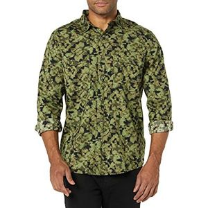 Amazon Essentials Heren Slim-Fit Lange Mouw Twee-Pocket Utility Shirt (Previously Goodthreads), Groene Camo Print, Large Tall