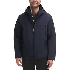 Calvin Klein Heren Sherpa gevoerd Hooded Soft Shell Jacket, True Navy, Medium