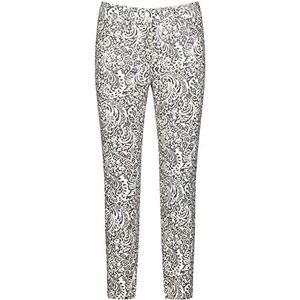 GERRY WEBER Edition Dames 822059-66875 jeans, zwart/ecru/wit print, 38R, Zwart/ecru/wit opdruk, 38