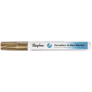 Rayher 38734616 Porselein & Glass Marker Effect, 1-2 mm, goud
