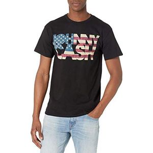 Johnny Cash Amerikaanse vlag T-shirt - zwart - XL