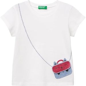 United Colors of Benetton T-shirt voor meisjes en meisjes, Wit, 1 jaar