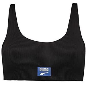 PUMA Dames Scoop Neck Bikini Top, Black Combo, XL, Black Combo., XL