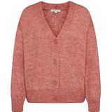 Cardigan - Rood - Wolmix - V-hals Met Lange Mouwen