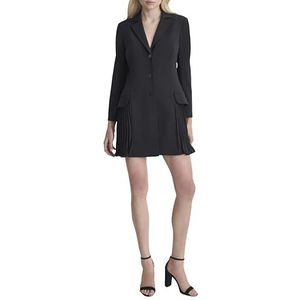 DKNY, Damesjurken, L/S Blazer Jurk W/, Zwart, 0, zwart, 32