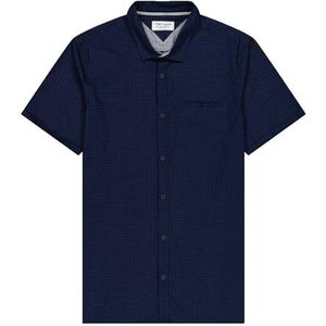 Teddy Smith Cut MC Total Navy/geruit herenoverhemd, Total Navy/geruit, M