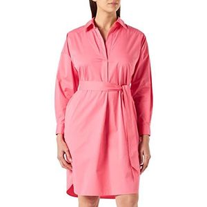 Boss C Detelizza tuniekjurk voor dames, van elastische katoen-popeline met riem, roze, 36