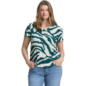 TOM TAILOR Plussize damesblouse, 38068 - Abstract Teal Zebra Print, 46 Grote maten