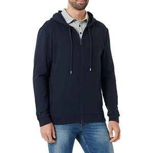 BOSS Cashmere Jacket Loungewear-jas voor heren, van katoenmix met kasjmier en logo, Dark Blue406, L