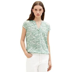 TOM TAILOR Dames blouse 1035245, 31574 - Green Small Wavy Design, 38