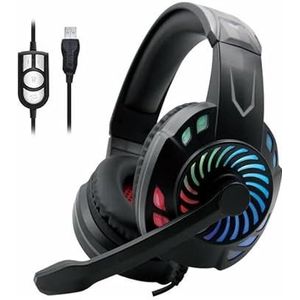PRENDELUZ PC-headset, gaming-headset, RGB-licht, verstelbare microfoon