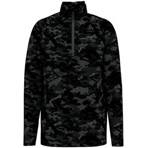 Odlo Unisex Midlayer 1/2 zip SESVENNA KIDS GRAPHIC sweatshirt, Graphite Grey, 116