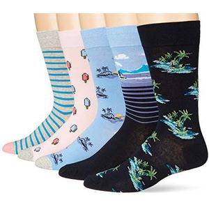 Amazon-merk - Goodthreads Sokken met 5 patronen voor heren,Vakantie Pack,Eén maat