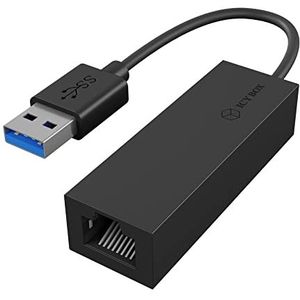 ICY BOX USB-LAN-adapter, USB 3.0 naar Gigabit Ethernet netwerkadapter, 1000 Mbit/s, status-LED, zwart