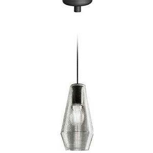 Homemania Hanglamp olijf, zwart, grijs, glas, 13 x 13 x 27,4 cm, 1 x E27, max. 57 W, 1050 lm, 2700 K, 220-240 V