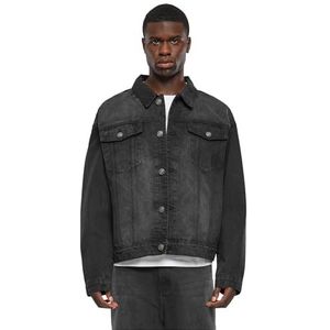 Urban Classics Heren jas Heavy Ounce Boxy Denim Jacket zwart gewassen M, Black Washed., M