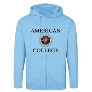 AMERICAN COLLEGE USA Sweatshirt Sweatshirt Print Warme Kleding Unisex Mannen en Vrouwen Casual Model ACSZW7 Sky Blue L, Turkoois, L