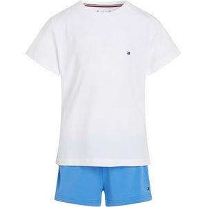 Tommy Hilfiger Ss Short Pj Set Basics Wit/Blauw Spell voor meisjes 8-10 jaar, Wit/Blauw Spell, 8-10 Years