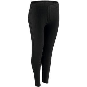 Nur Die Relax & Go Stretch Jeans voor dames, met zakken, comfortabele tailleband, skinny fit treggings, zwart, M