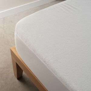 Sancarlos matrasbeschermer, katoen, badstof, waterdicht en stil, wit, 150 cm