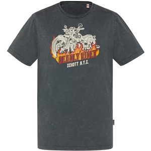 Schott NYC Tscoleman T-shirt voor heren, Grijs, L