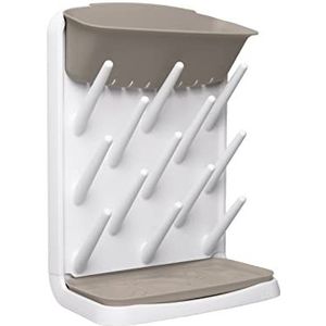 Ubbi Verticaal babyflessendroogrek, ruimtebesparende countertop droogrek babyaccessoire, taupe