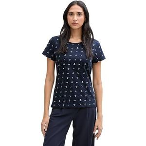 TOM TAILOR T-shirt voor dames, 38191 - Blue Anchor Print, XL