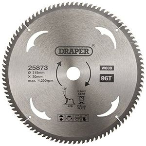 Draper 25873 TCT Cirkelzaagblad voor Hout, 315 x 30mm, 96T