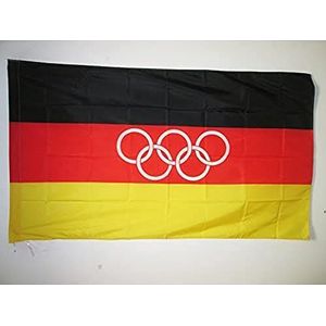 Unified Team of Germany 1960-1968 Vlag 150x90 cm voor een paal - Duitse olympische vlaggen 90 x 150 cm - Banner 3x5 ft met gat - AZ FLAG