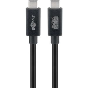 goobay - USB-C snellaadkabel, USB4 versie 2.0, 240 W, 80 Gbit/s, Power Delivery, Thunderbolt 4/3, snelle gegevensoverdracht, compatibel met iPhone 15 Pro/Max, MacBook Pro/Air, iPad, 74376