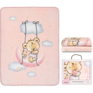 Wiegdeken Osito Nube roze · 110x140 cm · zachte, warme winterdeken voor babybed · INTERBABY