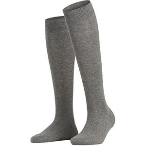 FALKE Dames Kniekousen Family W KH Duurzaam Katoen Lang Eenkleurig 1 Paar, Grijs (Greymix 3399) nieuw - milieuvriendelijk, 35-38