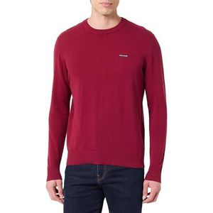 Pepe Jeans Heren M Basic Crew Sweater Knitwear, Rood (Tibetaans Rood), M, Rood (Tibetaans Rood), M