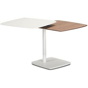 Tuoni Papillon Uitschuiftafel, multiplex/metaal, wit/walnoot, 50 x 50 x 50 cm