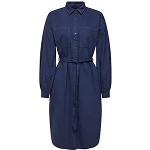 ESPRIT hemdblousejurk met riem, Navy, 32