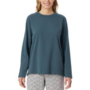 Schiesser Dames slaapshirt lange mouwen katoen - Mix + Relax, Jeansblauw_182103, 36