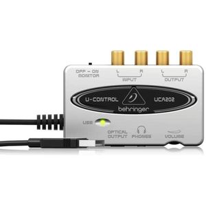 Behringer UCA202 Ultra-lage latency 2 ingangen/2 uitgangen, USB-/audio-interface met digitale uitgang