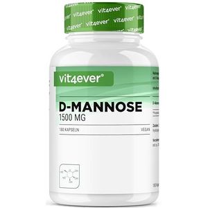 D-Mannose - 180 capsules - 1500 mg per dagelijkse portie - Premium: van plantaardige fermentatie - hoge dosis - natuurlijk - veganistisch